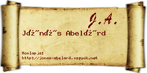 Jónás Abelárd névjegykártya